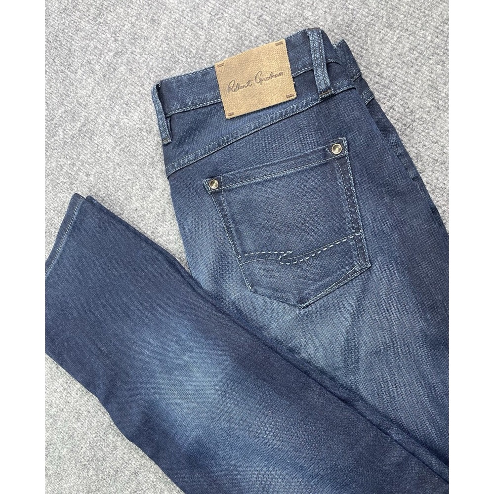 Robert Graham Jeans Men's Slim Jim 32 Fit(33X33.5)  Blue Straight Leg